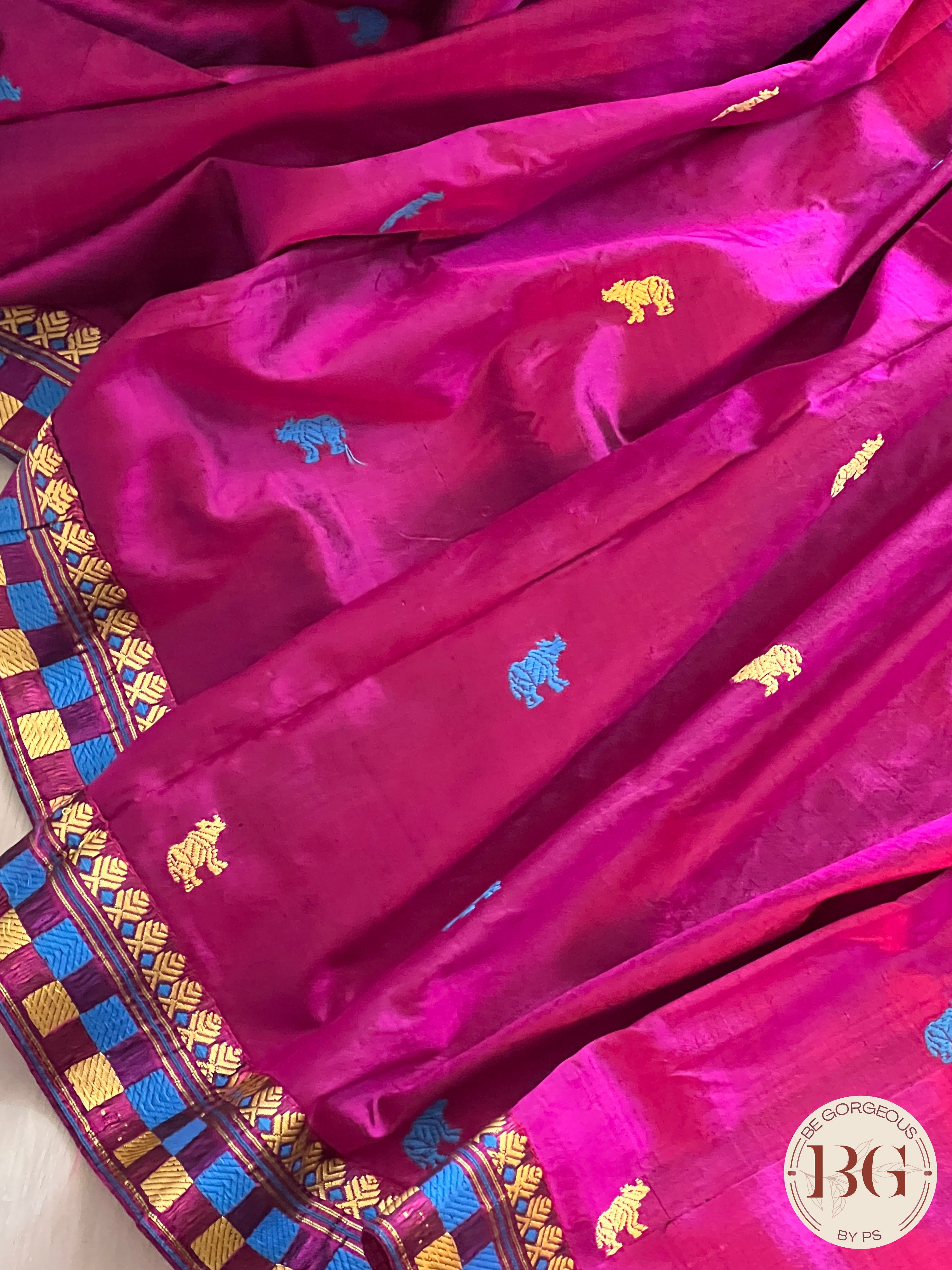 Assam Silk Saree Saree PURPLE