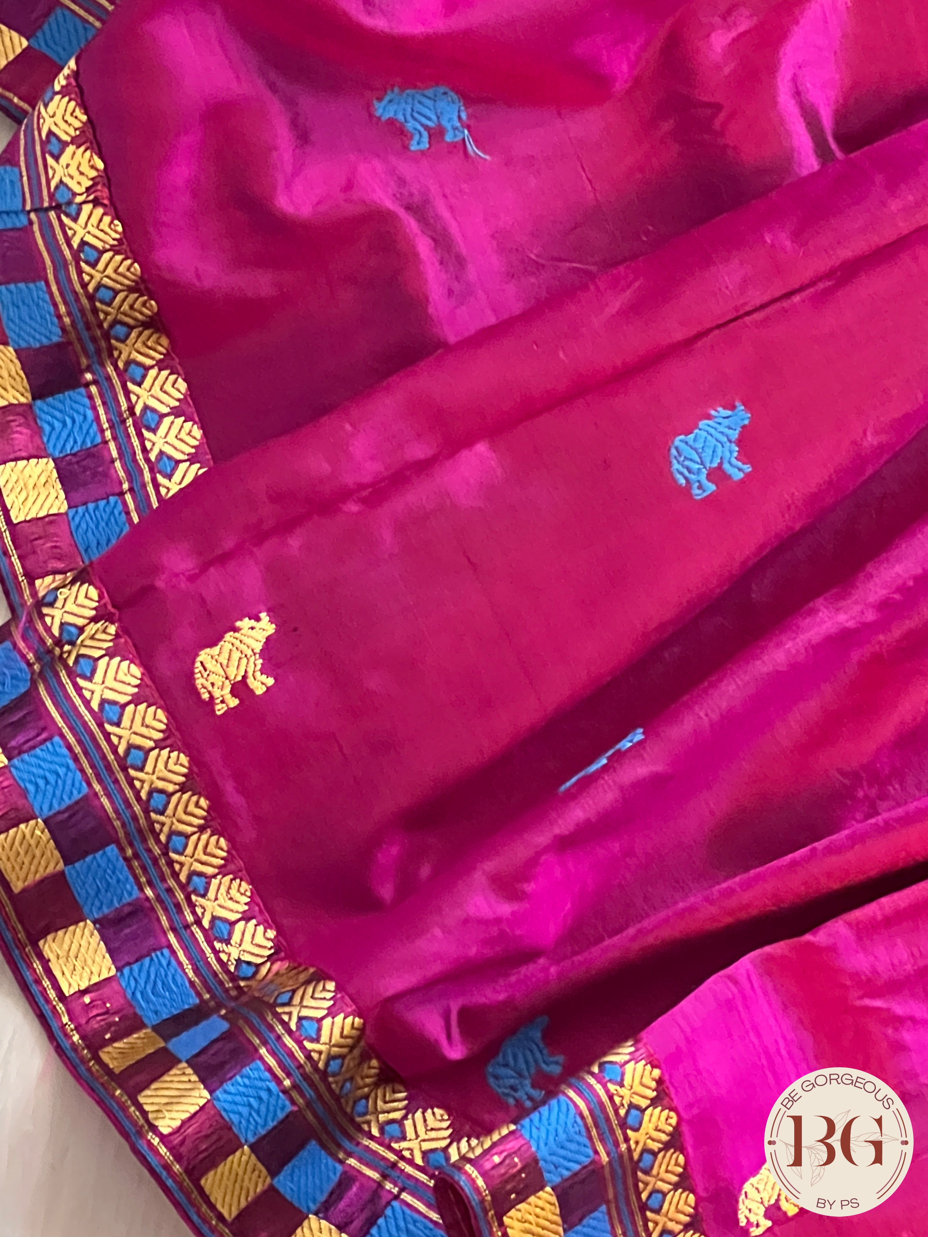 Assam Silk Saree Saree PURPLE