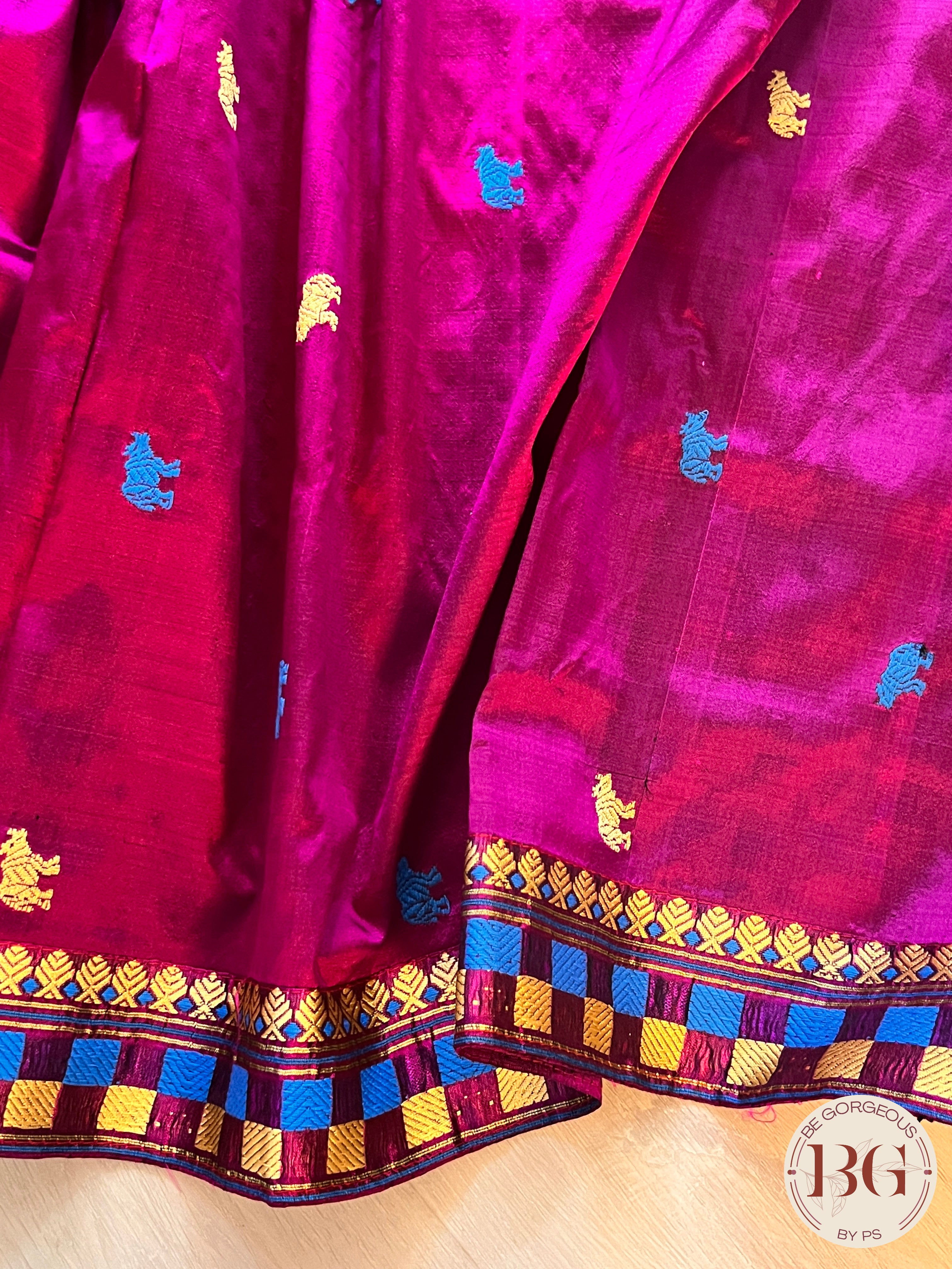 Assam Silk Saree Saree PURPLE