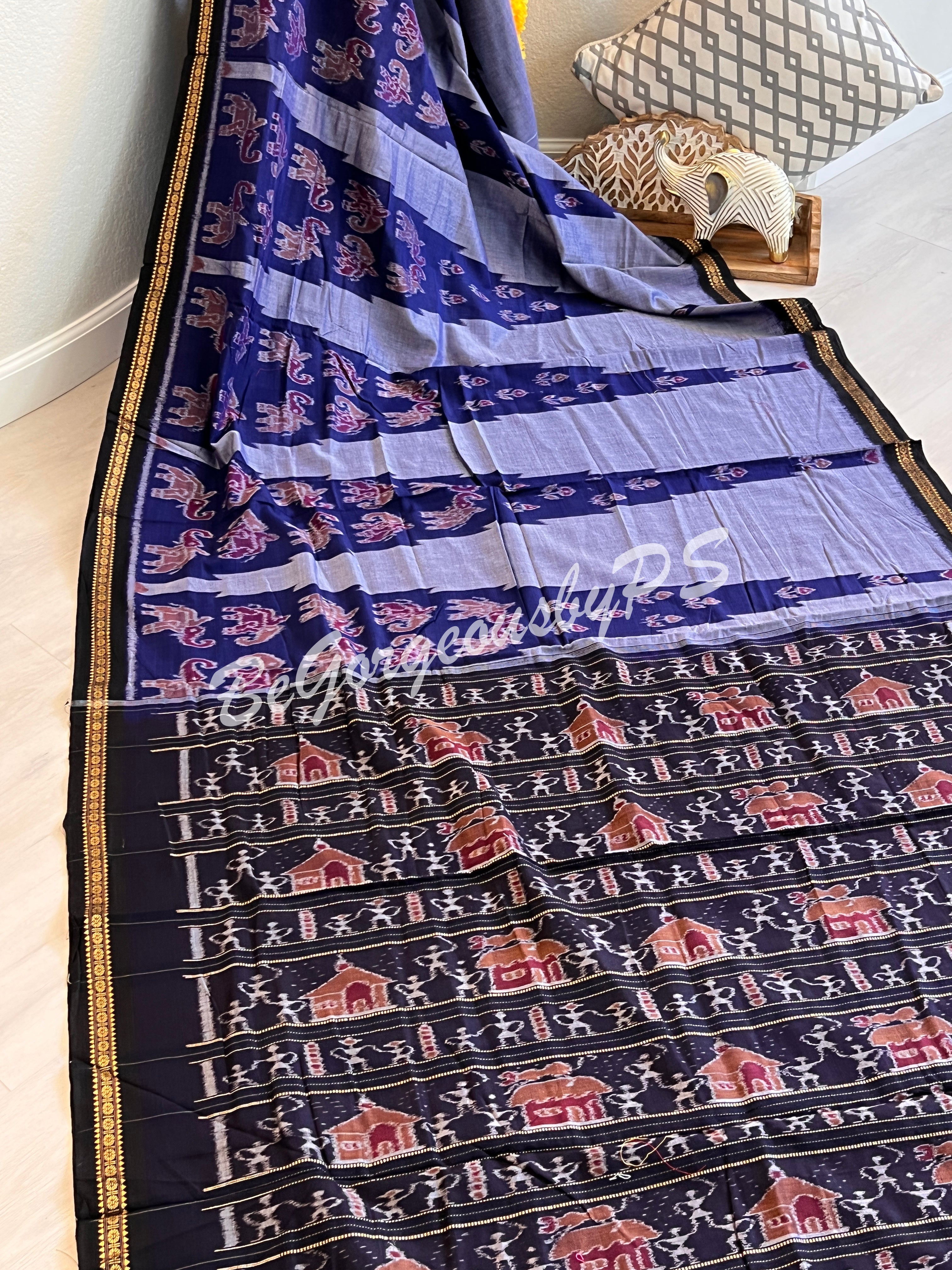 Bada Kumbha Hathi BP cotton handloom saree