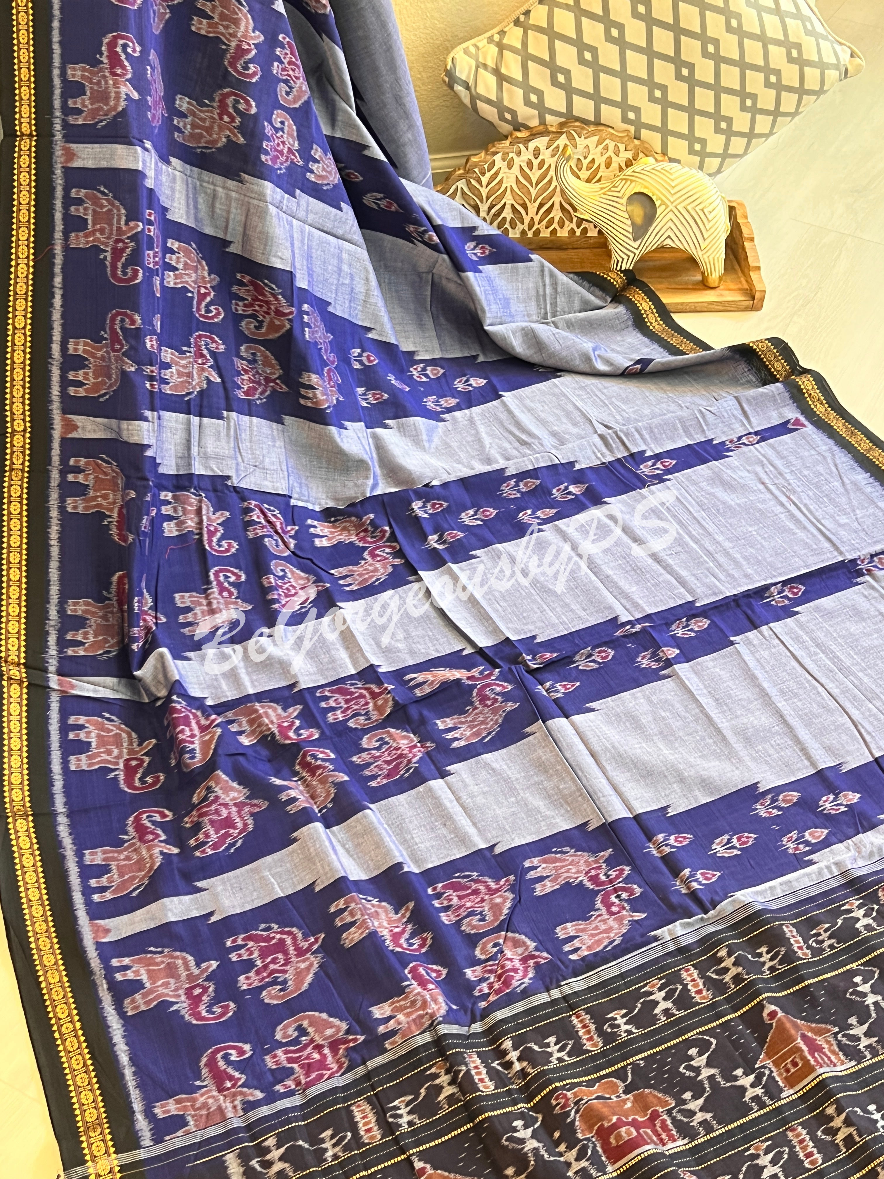 Bada Kumbha Hathi BP cotton handloom saree