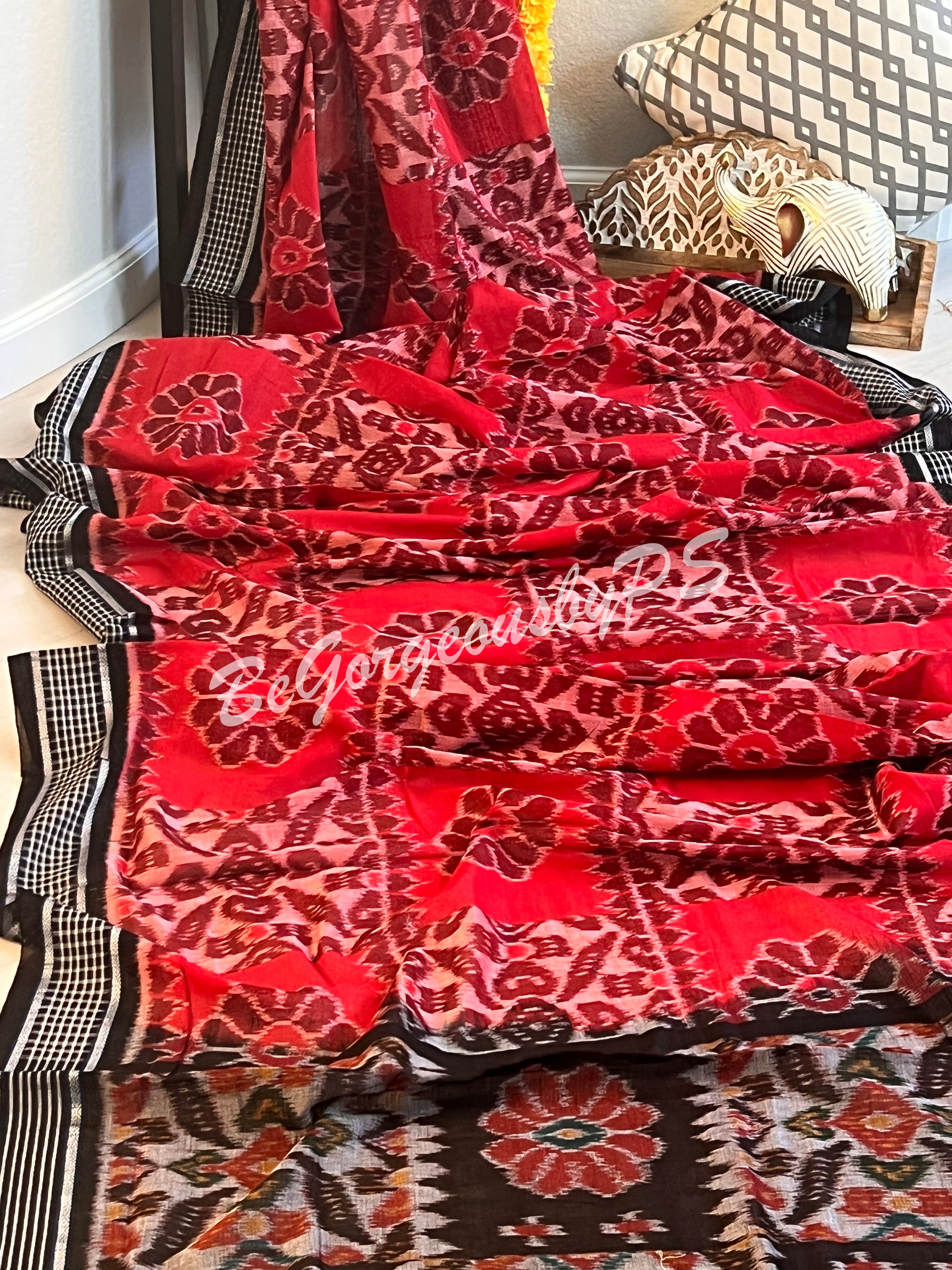 Bada Phula Computer Cotton Handloom saree