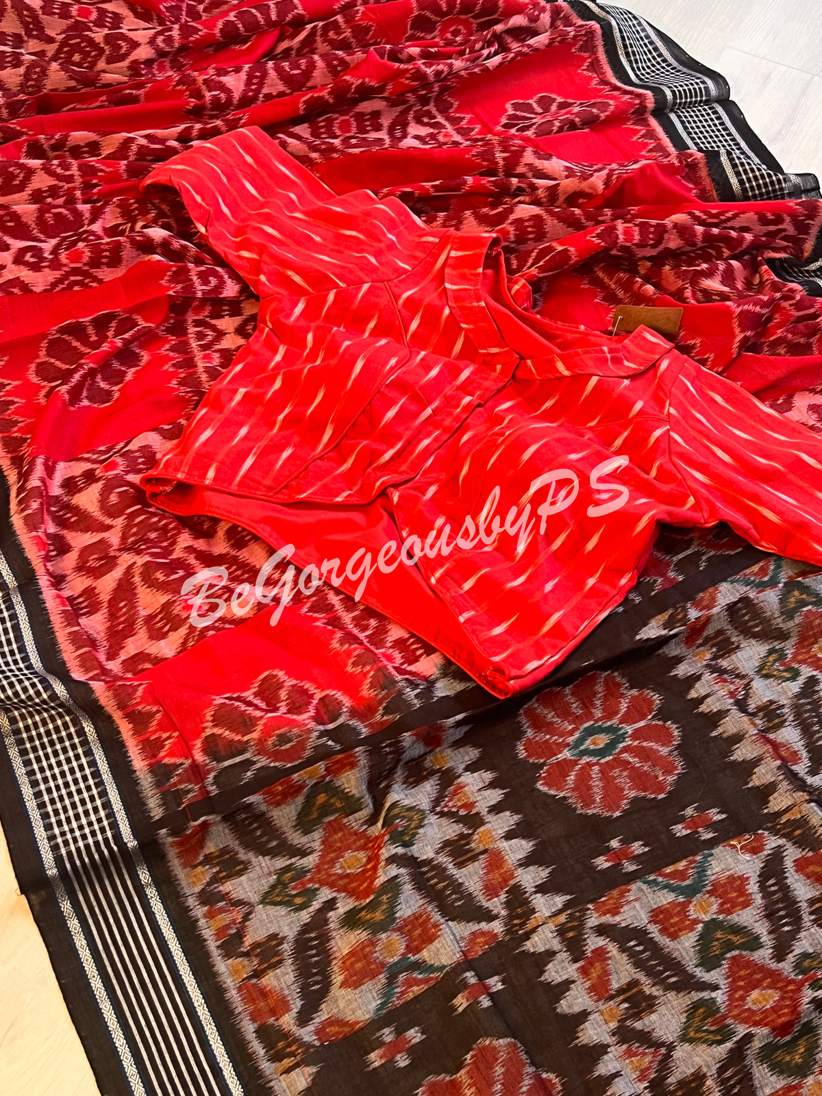 Bada Phula Computer Cotton Handloom saree