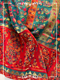 Kani Kashmiri Silk Saree color - rama green