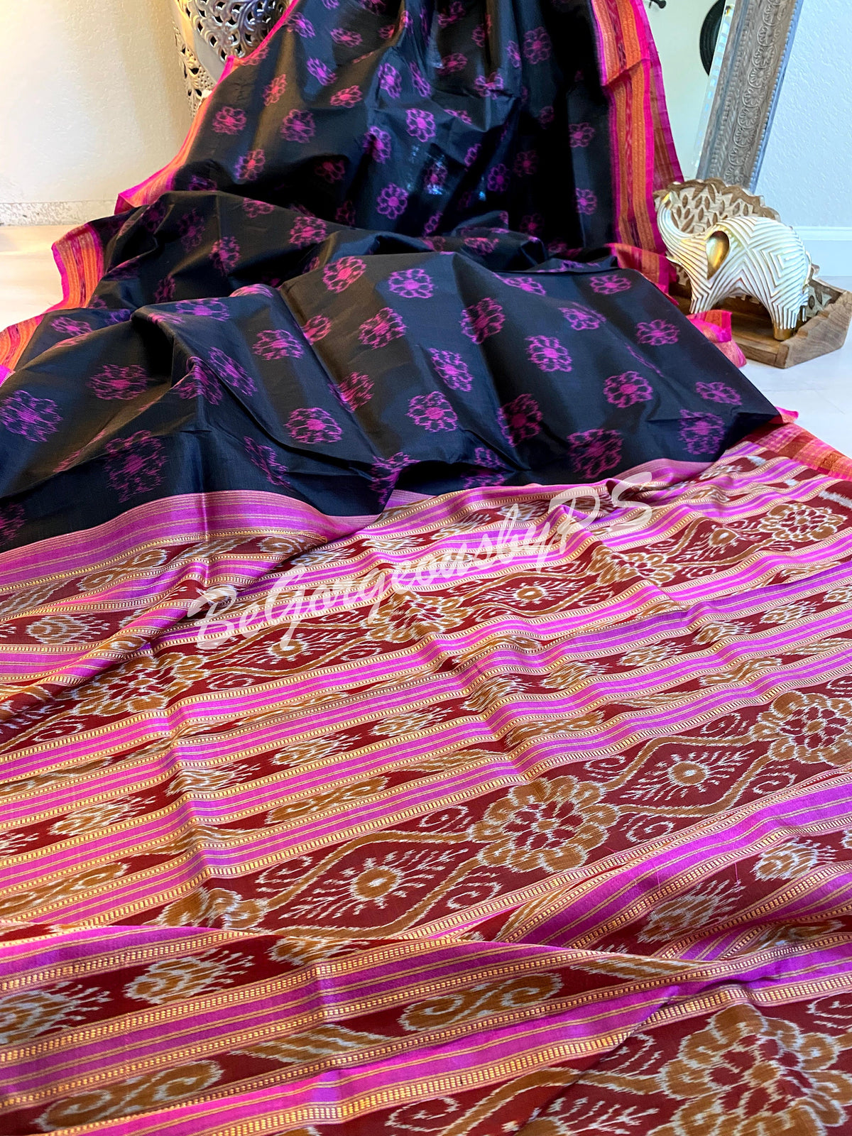 Khandua odisha pure mulberry silk flower motifs