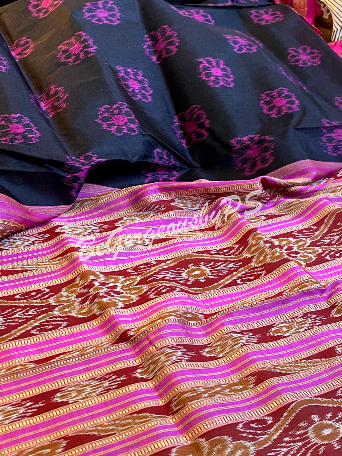 Khandua odisha pure mulberry silk flower motifs