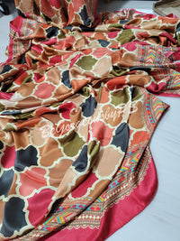 Pure satin digital printed saree sabyasachi inspired