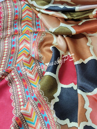 Pure satin digital printed saree sabyasachi inspired